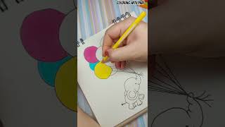 Happy birthday little elephant shorts artandcraft craft paintingdrawing easycoloring [upl. by Ellasal]