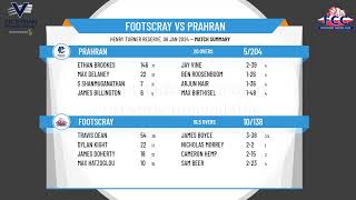 Victorian Premier Cricket  Kookaburra Mens Firsts  Round 13  Footscray v Prahran [upl. by Nnazil]