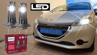 💡 MONTAGE  ESSAI FEUX DE CROISEMENT SUR PEUGEOT 208 AMPOULESLAMPES LED H7 PHILIPS ULTINON ACCESS [upl. by Marybelle742]