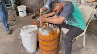 OldFashioned Hand Churned Ice Cream Making  Indian Street Food [upl. by Melesa]