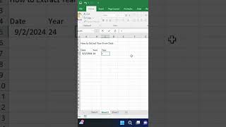 How to Extract Year From Date excel exceltricks shorts [upl. by Criswell]