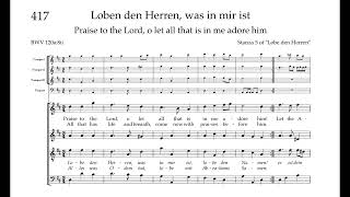 Bach Hymnbook 417 BWV 120a8 Lobe den Herren was in mir ist [upl. by Suriaj105]