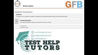 WatsonGlaser Critical Thinking Test Question 10 quotProposed Assumption The relationship between quot [upl. by Enoid199]