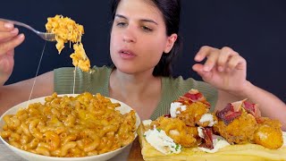 SPICY MAC N CHEESE amp FRIED CHICKEN WAFFLE  MUKBANG  ASMR  EATING SOUNDS [upl. by Hazaki412]