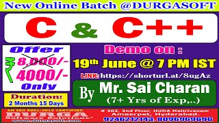 C amp C Online Training  DURGASOFT [upl. by Ragas]