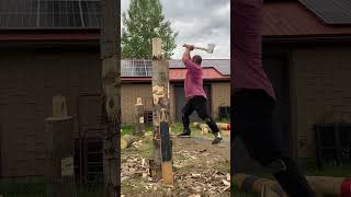 springboard training professional timbersports Mark Bouquin getafterit chop [upl. by Aramit]