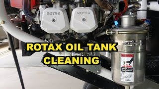 Cleaning Rotax oil tank after using only 100LL AVGAS for 100 hours [upl. by Enyrhtac]