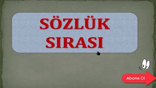 Sözlük Sırasına Göre Sıralama [upl. by Claudy]