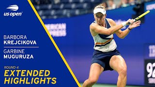 Barbora Krejcikova vs Garbine Muguruza Extended Highlights  2021 US Open Round 4 [upl. by Orit511]