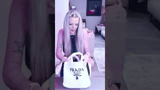 What Fits Inside the Prada Raffia Bag A Luxury Review pradabag luxurybag pradapurse prada [upl. by Entroc475]