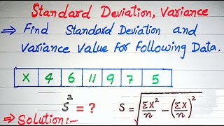 Standard Deviation amp Variance  How to Find Standard deviation and Variance for ungroup dataStatis [upl. by Ariaec477]