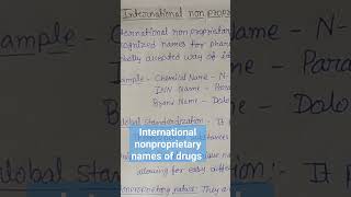 International nonproprietary names of drugs pharmacovigilance names drugs [upl. by Opiuuk]