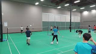 Arena Badminton club games Pomona California 9月17日24 3 Alan amp Raj vs Kevin amp Oscar [upl. by Opalina]