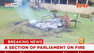 BREAKING NEWS Extensive damage in Parliament after protesters gained access [upl. by Nester]