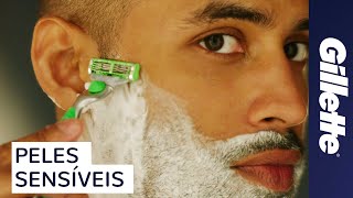 Como Fazer a Barba Em Peles Sensíveis EmCasa  Gillette MACH3 Sensitive [upl. by Bohi132]