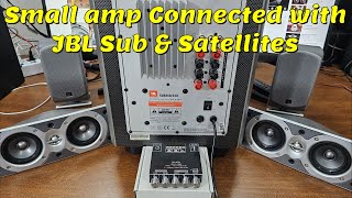 Small 100w Wuzhi amp Connected with JBL 200230 Subwoofer amp Satellites basstest soundtest [upl. by Nimaj]