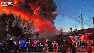 🚨Horrible today Live Footage of Explosion etna volcano In Italy  Ash Cover the Sun in city sicily [upl. by Akerley]