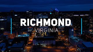 Richmond Virginia  Day and Night  4K drone footage [upl. by Yngad]