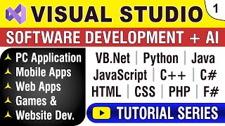 Visual Studio Tutorial Series  Software Development  AI  VB Python Java JavaScript C HTML PHP [upl. by Pillihpnhoj963]