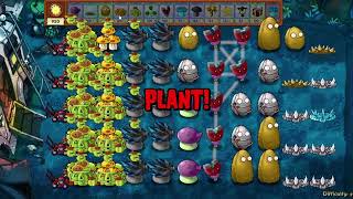 Night Hard  SURVIVAL  Difficulty 5   Plants vs Zombies Fusion [upl. by Ellirehs923]