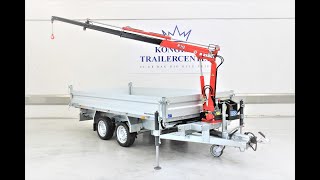 Humbaur HTK 350037 tiptrailer med el hydraulisk Maxilift 1103 kran og støtteben [upl. by Siderf]