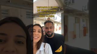 Testando o filtro de tirar barba com os profs e alunos 😂👀 professora alunos escola shorts humor [upl. by Ivon628]