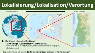 Lokalisierung  Lokalisation  Verortung eines Raumes Erdkunde Oberstufe  Klausurtipp 1 [upl. by Sager]