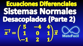 Sistema ecuaciones diferenciales mediante diagonalización [upl. by Kinnie]