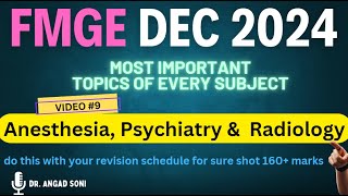 9 Anesthesia  Psychiatry amp Radiology  IMPORTANT Topics for FMGE Dec2024 exam fmge2024 mciexam [upl. by Llemij677]