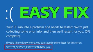 How To Fix NTFSsys Failed Blue Screen Error [upl. by Ehcadroj903]