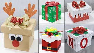 Easy and BudgetFriendly Gift Box Decor  5 DIY Christmas Gift Boxes [upl. by Audry624]