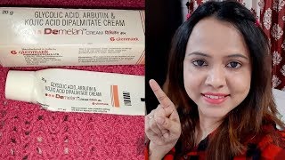 Demelan Cream for Freckles Blemishes Hyper pigmentation Skin Lightening  Review in Hindi [upl. by Roleat]