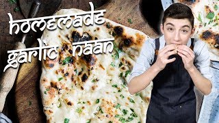 Homemade Garlic Naan Stovetop Method  Eitan Bernath [upl. by Haile]