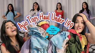 Ajio Tops Haul Under Rs199 TRENDY amp AFFORDABLE STARTING AT 70😍 haul tops meesho ajiohaul [upl. by Sukramal469]