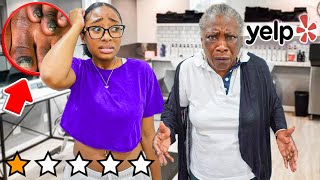 Taking My GRANDMA To The WORST Rated Nail Salon In My City To See Her Reaction [upl. by Arahc]