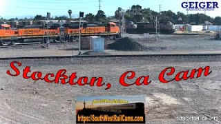 Stockton CA  BNSF  UP Stockton Diamond  PTZ  SouthWest RailCams LIVE [upl. by Kilgore113]