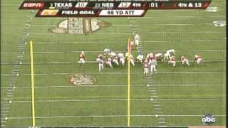 Texas Longhorns kick the Game Winning Field goal Big 12 Championship Game vs Nebraska Cornhuskers [upl. by Renelle]