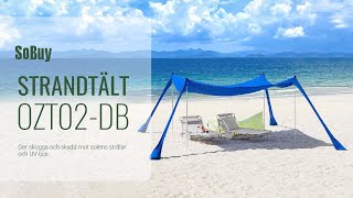 SoBuy丨Strandtält丨Solsegel丨Solskydd för camping丨Strandkapell丨Strandskal丨Skuggsegel丨OZT02DB [upl. by Jahdiel]