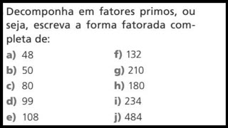 Como fazer a decomposição em fatores primos  6° ano Prof Freedson [upl. by Saberhagen]