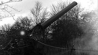 US artillerymen firing 240mm howitzer and 8inch gun M1 near Bitschhofen GermaHD Stock Footage [upl. by Lamarre]