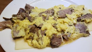 Cold steak omelet with swiss cheese keto [upl. by Nommad]