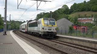 NMBS HLE 1803 komt met een stam M7 I6 I11 en M6 door station DolhainGileppe 4K [upl. by Minna]