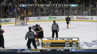 Brandon Prust vs Milan Lucic Oct 23 2010 [upl. by Gaudette]