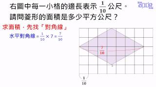 面積  20菱形面積計算的基本題型 [upl. by Atkins]