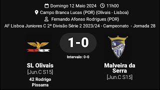 SLO vs Malveira  28ª Jornada AFL  II Div Sub 15  2ª Parte [upl. by Elbring860]