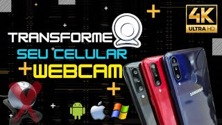 USE SEU CELULAR COMO WEBCAM no PC [upl. by Nlycaj]