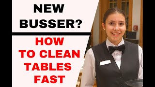 How to bus tables Busser training Restaurant servicewaiter training How to be a good waiter [upl. by Cutty741]