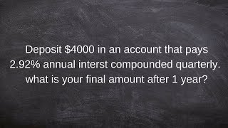 Determine the final value for Compound interest problems [upl. by Zoie554]