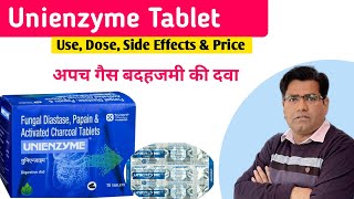 Unienzyme Tablet Use Composition Side Effects Dose and Price in Hindi  Indigestion [upl. by Goetz]