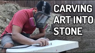 Stone carving with Dremel and angle grinder [upl. by Acila]